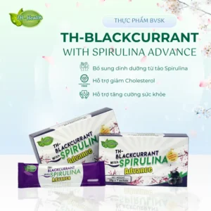 TH-Blackcurrant with Spirulina Advance Malaysia bổ sung tảo Spirulina hộp 7 gói